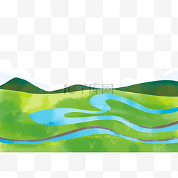 草原草坪河流