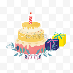 生日蛋糕和礼物
