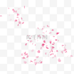 粉色桃花花瓣漂浮元素