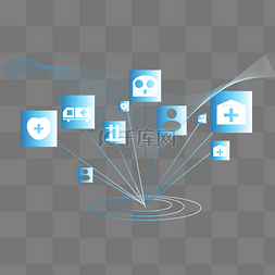 蓝色放射状图片_科技放射状医疗