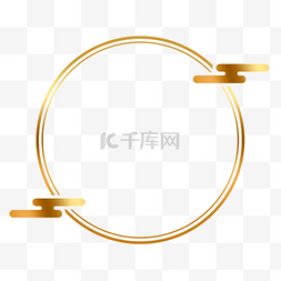 金色简约中国风圆环圆形边框