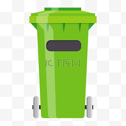 绿色的垃圾桶免抠图
