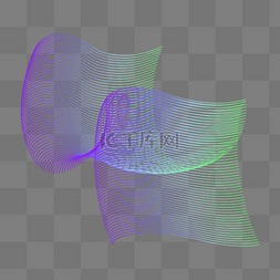 绿色装饰物图片_紫绿色渐变曲线