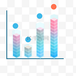 柱状图图片_彩色商务柱状图