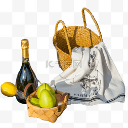 红酒logo图片_一些野餐的食物和用具
