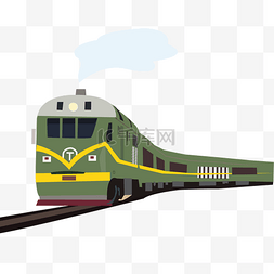中国风海报宣传免抠素材图片_充满回忆的中国绿皮火车