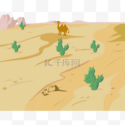 沙漠戈壁图片_戈壁荒漠骆驼