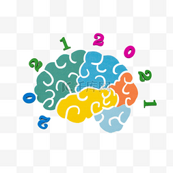 大脑思维彩色数字图