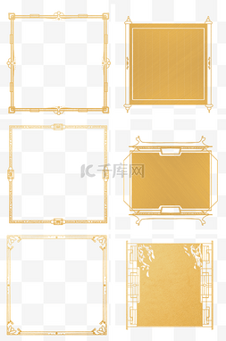金色渐变简约边框图片_中国风边框民族