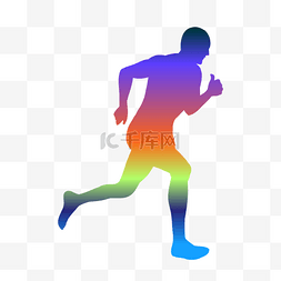 男性剪影图片_星光男性跑步运动人物剪影