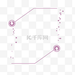 不规则方块图片_紫色轮盘方块简约边框免抠