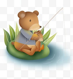 拥抱春天图片_父亲节钓鱼的熊爸爸和小熊