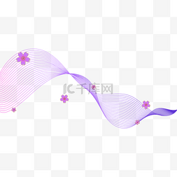 波浪梦幻图片_粉紫色烫金樱花曲线波浪纹