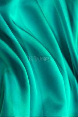 绸布图片_绿色质感丝绸
