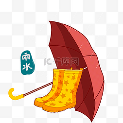 春天图片_24节气雨水雨伞雨靴