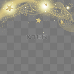 绿光光效图片_金色圣诞光效星星曲线边框