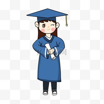 毕业季卡通可爱女生