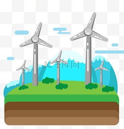 节能减排图片_风车环保风力发电