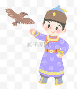 蒙古人和雄鹰