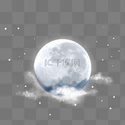 背景板云朵图片_朦胧而美丽的光环月亮