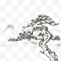 水墨松树图片_中国风水墨松树