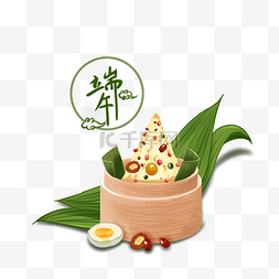 绿色粽子叶图片_端午节绿色中国风一笼美味小粽子