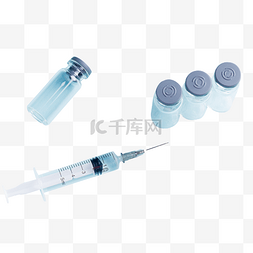 针筒水彩图片_疫苗药瓶注射医疗针筒