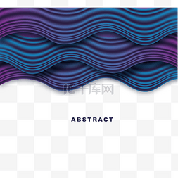 商务蓝质感图片_蓝紫色波浪流动质感边框