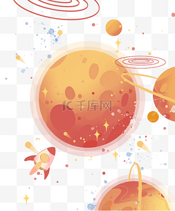 星球插画图片_火星梦幻插画