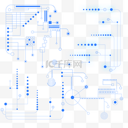 现代蓝色电路线条科幻元素
