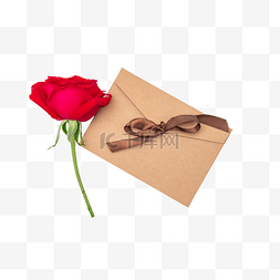 花卉信封图片_女神节红玫瑰和信封