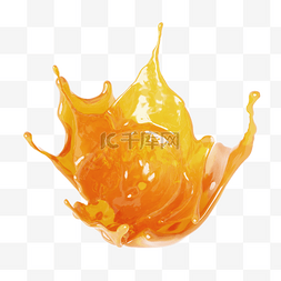 立体橙汁喷溅