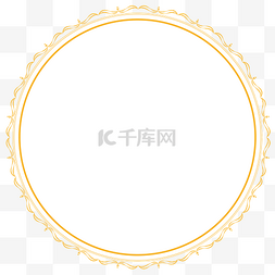 大气简约金色图片_金色欧式花纹简约圆框