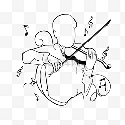 小猪拉小提琴图片_线描拉小提琴音乐家