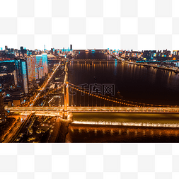 武汉江滩图片_武汉城市建筑鹦鹉洲长江大桥桥身