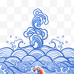 蓝色海浪波浪