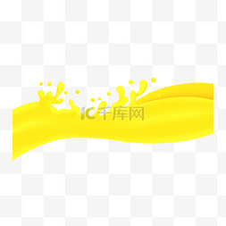 芒果汁插画图片_黄色液体飞溅插画