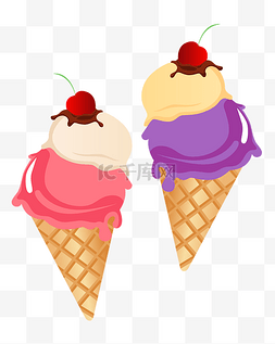 冰淇淋雪糕矢量图片_矢量免扣卡通冰激凌