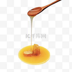 勺子舀起蜂蜜