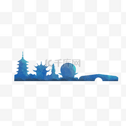 杭州城市地标剪影