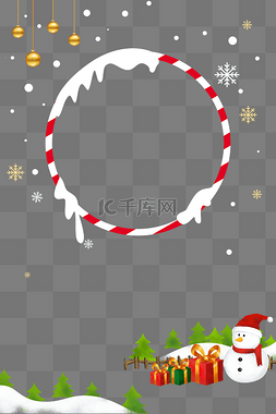 雪花红色图片_圣诞节雪人海报边框