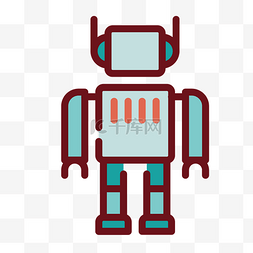 彩色婴儿小玩具机器人图标矢量UI