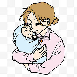 让爱洒满人间图片_母亲节素材抱着婴儿的温柔母亲矢