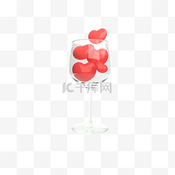 玻璃酒杯红色爱心