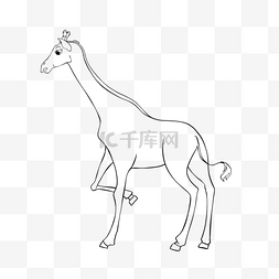 giraffe clipart black and white 线稿长颈