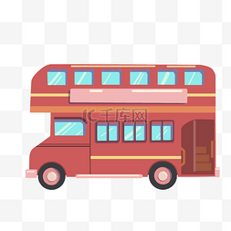 卡通双层巴士图片_旅游出行交通巴士
