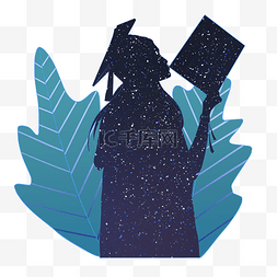 星空图片_毕业女孩星空剪影