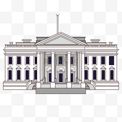 手绘线白宫建筑白宫