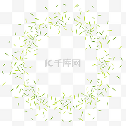 清明节绿色发射状漂浮柳叶