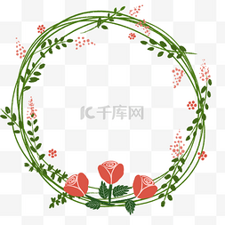花环装饰植物边框